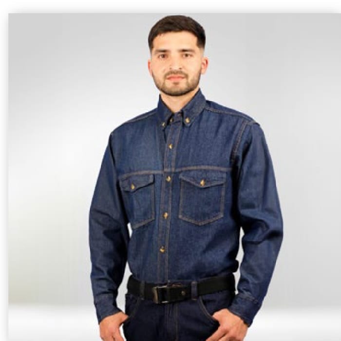 Camisa jean manga larga, 7 oz, referencia 08CJMLH.