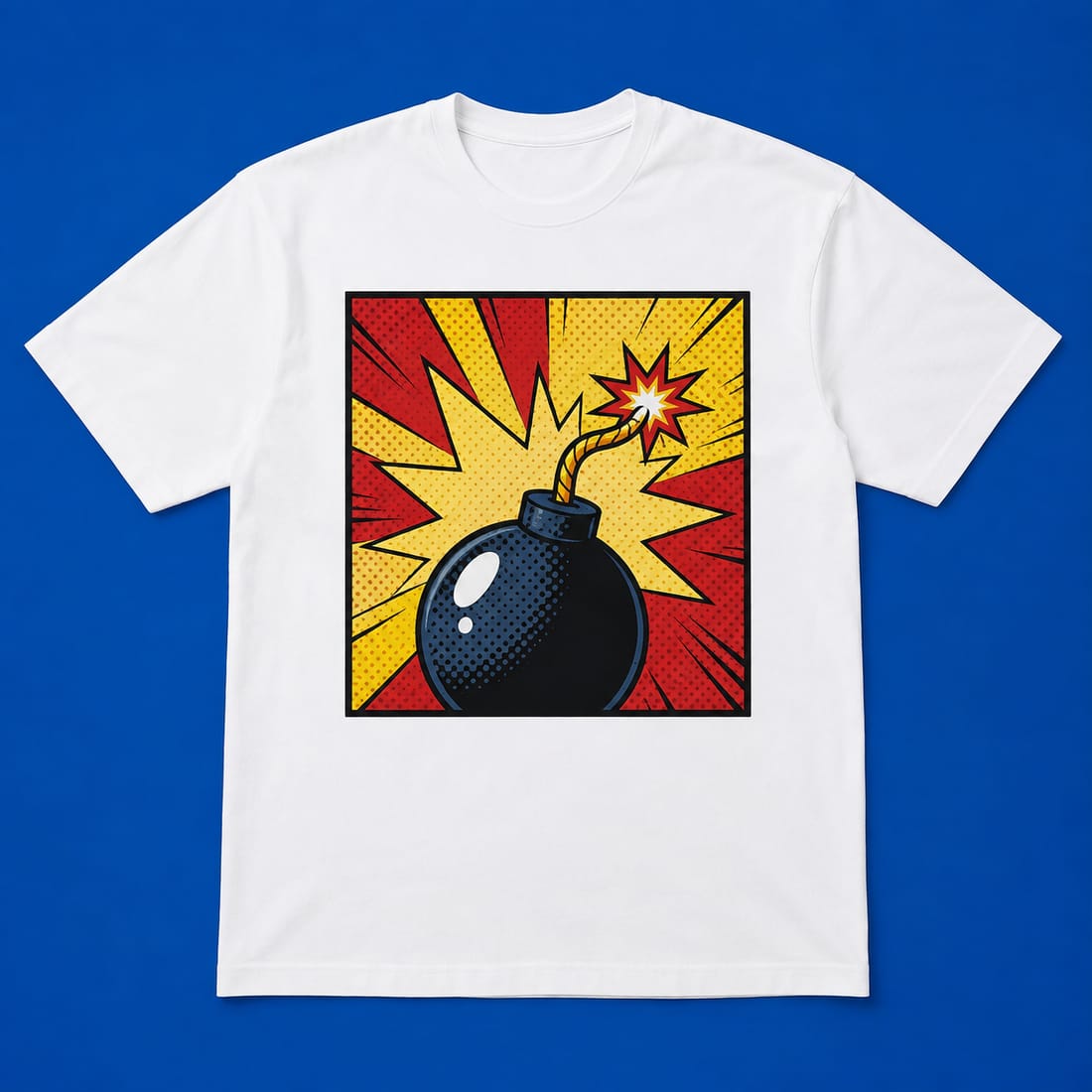 Prenda estampada con diseño de comics por Magnus Innova.