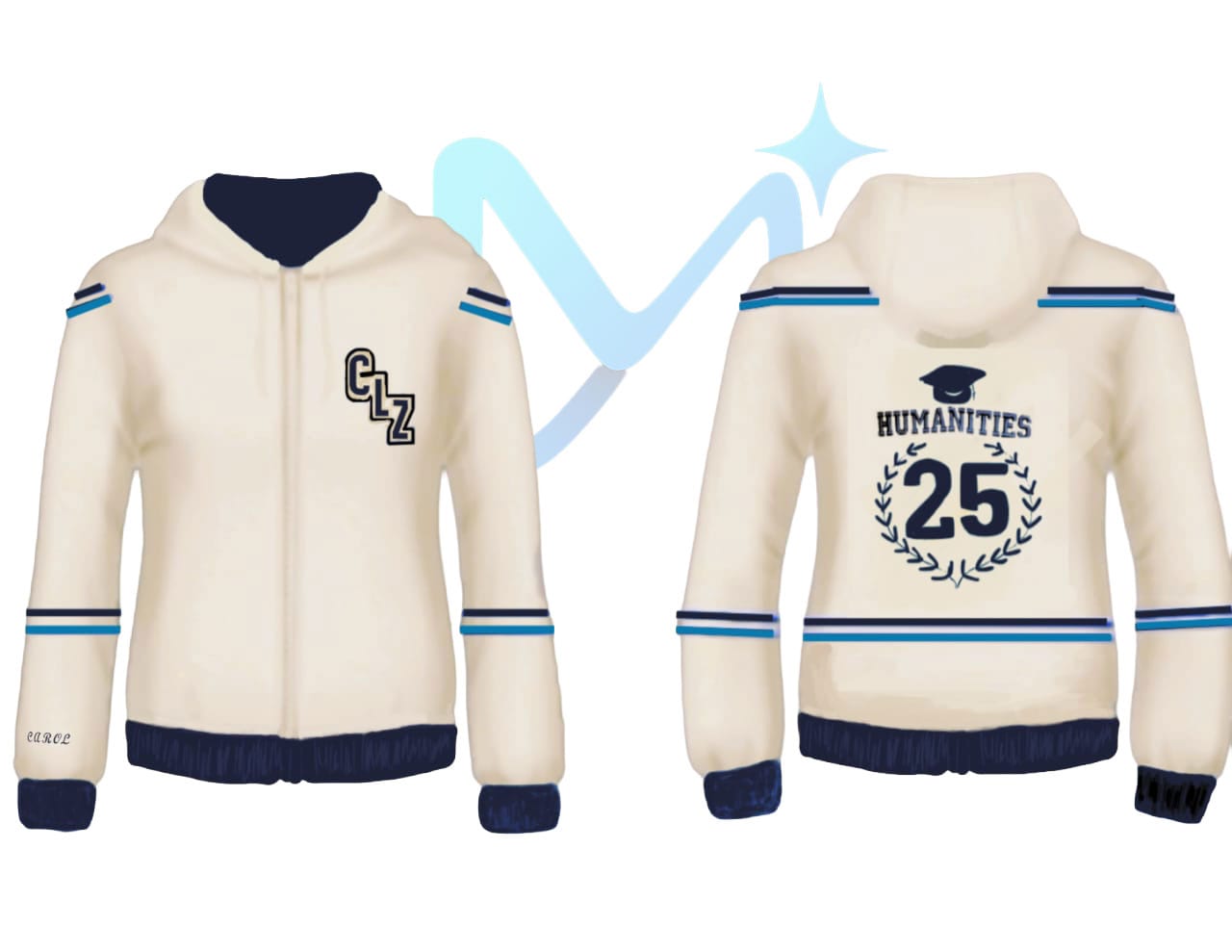 Chaqueta de promoción Beisbolera Vintage, frente y espalda.