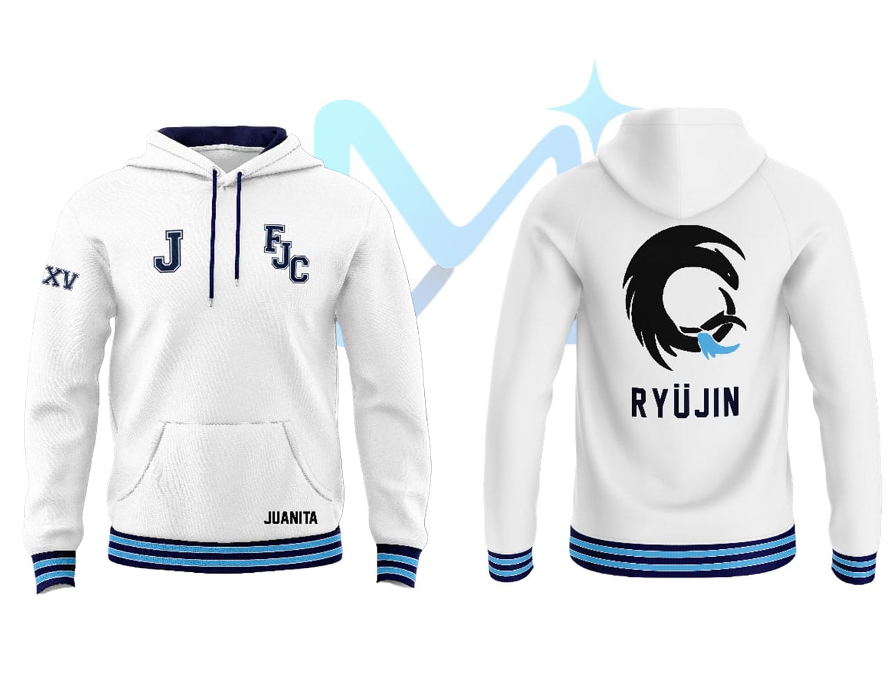 Chaqueta de promoción fabricada por Magnus Innova, frente y espalda.