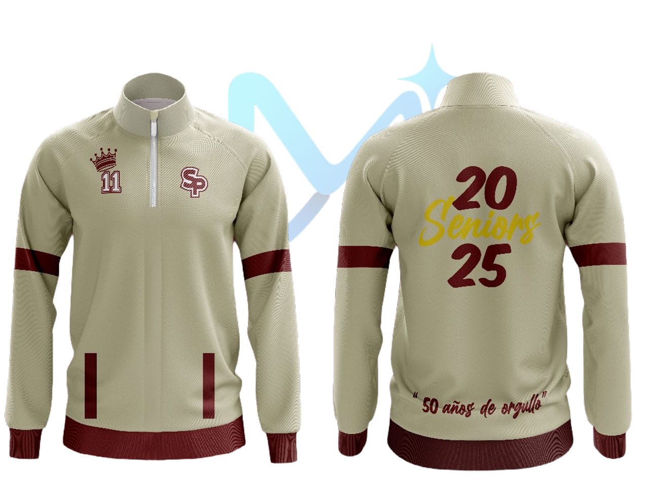 Chaqueta de promoción fabricada por Magnus Innova, frente y espalda.