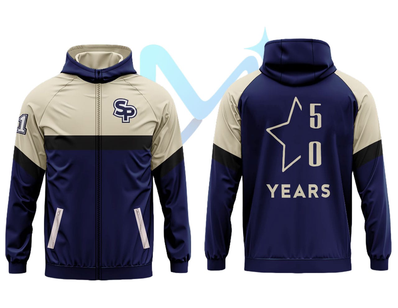 Chaqueta de promoción Hoodie Remove, frente y espalda.